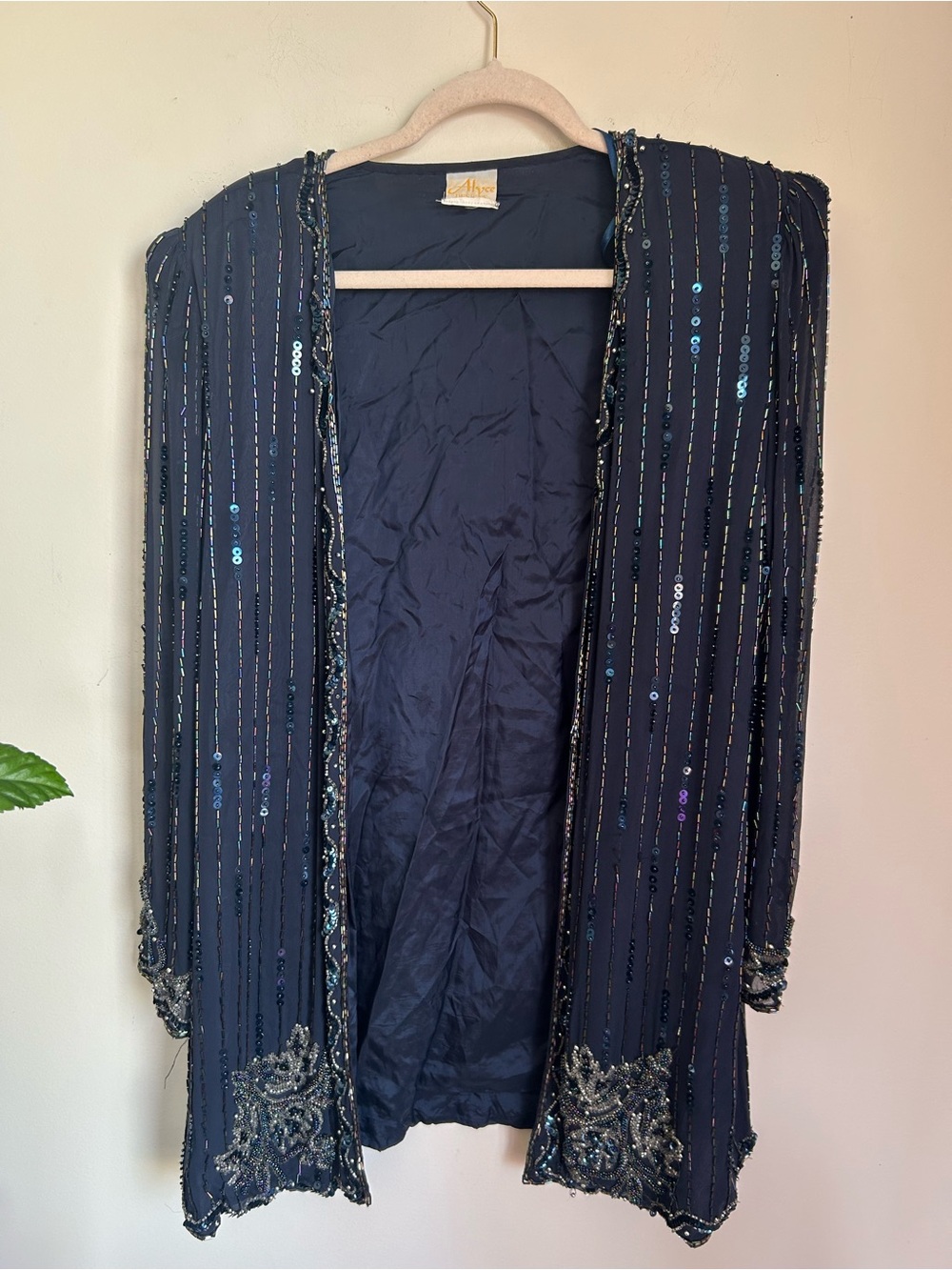Vintage Alyce design Embellished Sequin Open Jacket